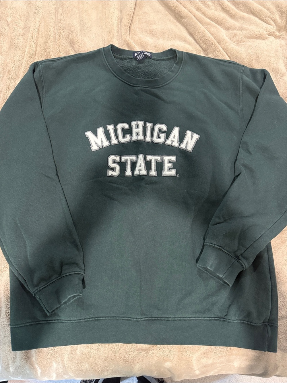 Lands' End Michigan State Dark Green Crewneck Sweatshirt